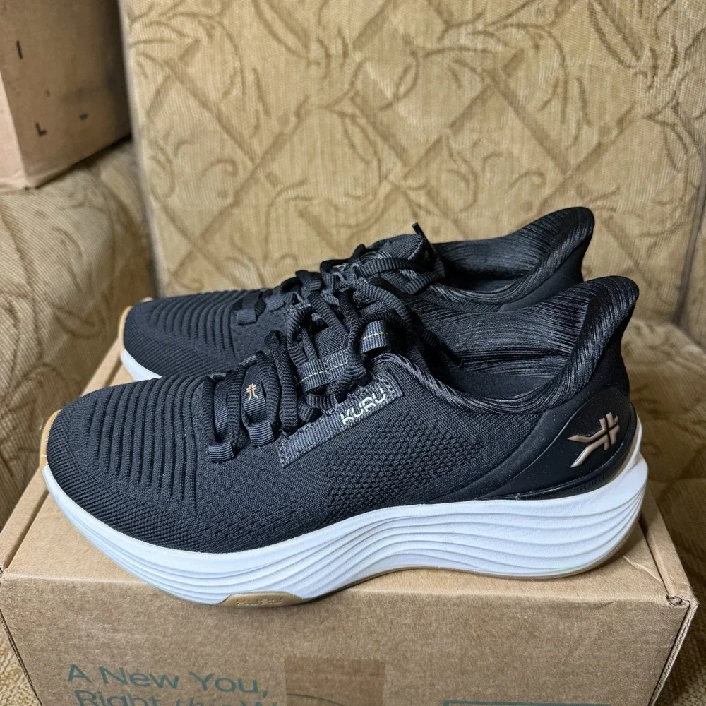 Kuru Atom 2 Black White Women's Size 8 Medium Athletic Running Walking Shoes